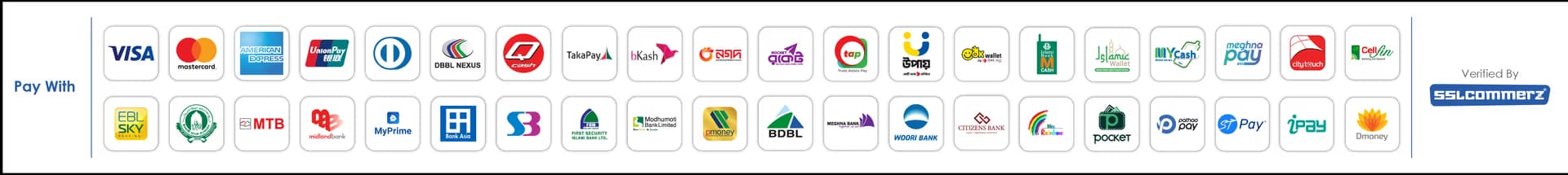 Payment Methods - Verified by SSLCommerz